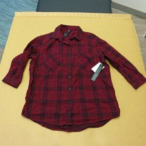 Seven7 Buffalo Plaid Shirt Womens Small Button Up Red Black Button lightweight